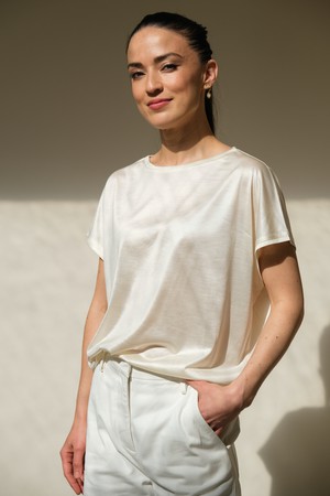 Corinne Top | Zijde Crème from Sûr Atelier
