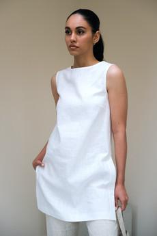 Alice Top | Duurzaam Linnen Wit via Sûr Atelier