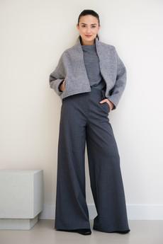 Broek Wijd | Wol Grijs via Sûr Atelier