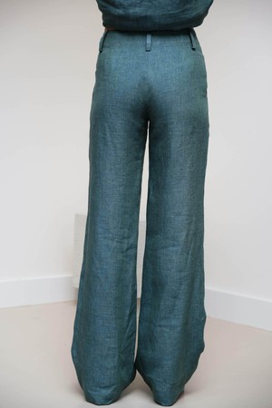 Slow Fashion Broek | Linnen Groen Melange from Sûr Atelier
