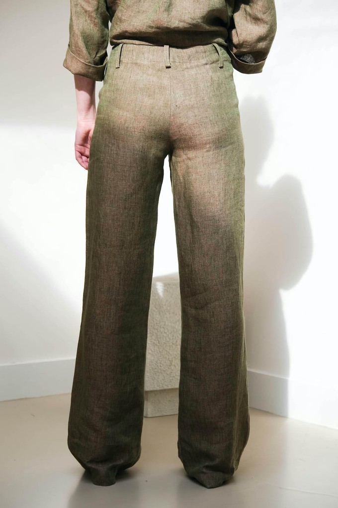 Slow Fashion Broek | Linnen Olijfgroen Melange from Sûr Atelier