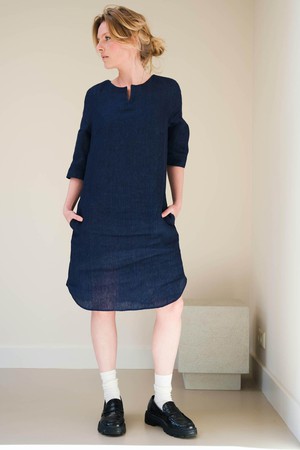 Zomerse Hes Jurk | Linnen Indigo from Sûr Atelier