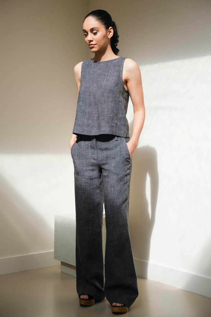 Slow Fashion Broek | Linnen Antraciet Melange from Sûr Atelier
