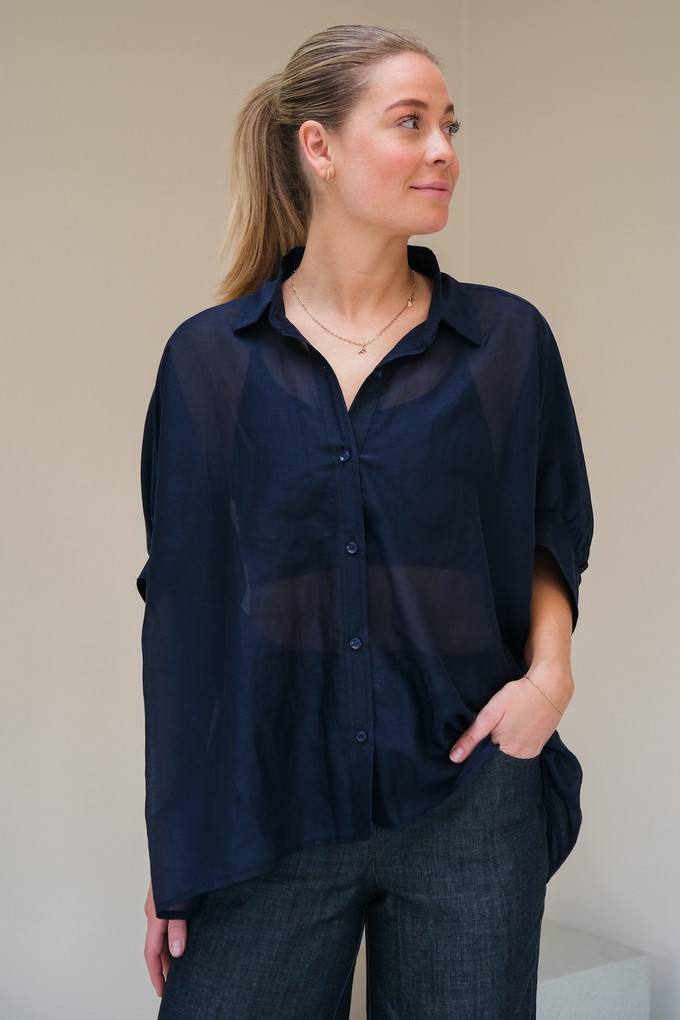Duurzame Blouse | Transparant Navy from Sûr Atelier