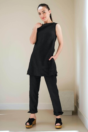 Alice Top | Duurzaam Linnen Zwart from Sûr Atelier