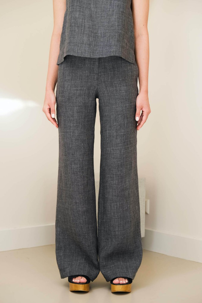 Slow Fashion Broek | Linnen Antraciet Melange from Sûr Atelier