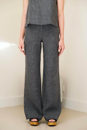 Slow Fashion Broek | Linnen Antraciet Melange from Sûr Atelier