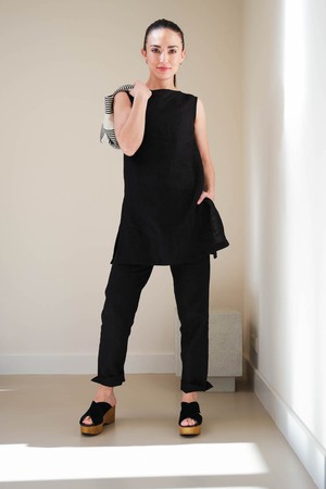 Zomer Broek | Linnen Zwart from Sûr Atelier