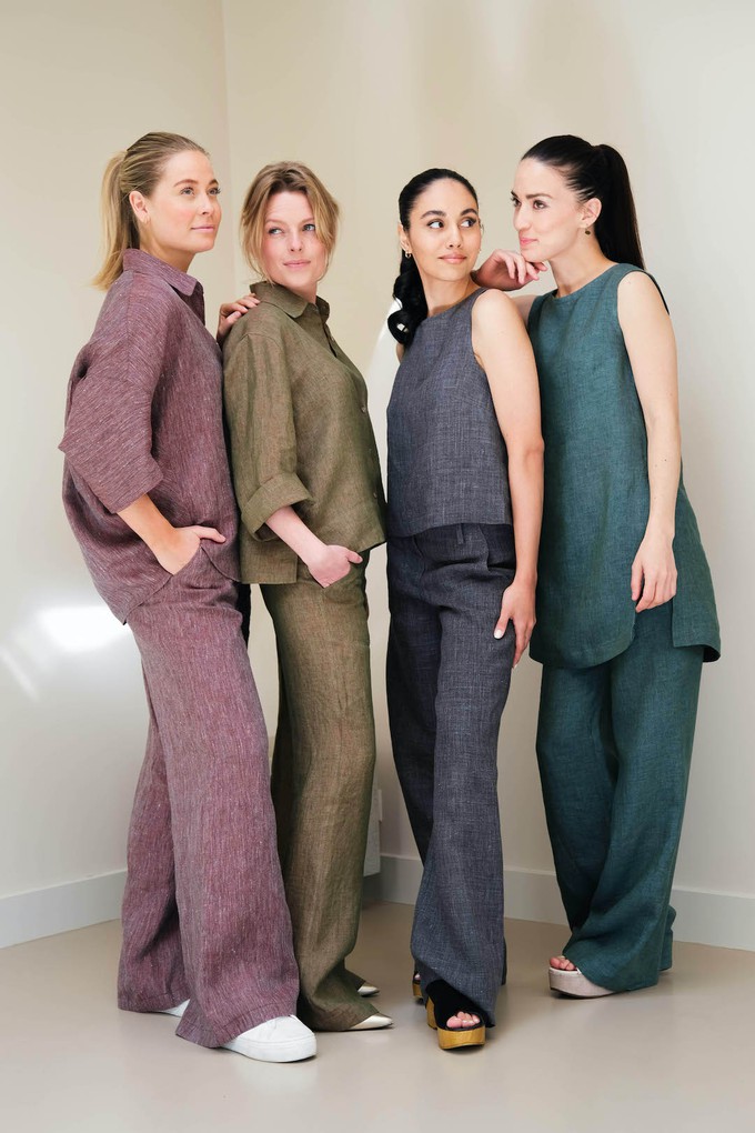 Slow Fashion Broek | Linnen Groen Melange from Sûr Atelier