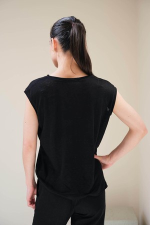Jill Top | Linnen Viscose Zwart from Sûr Atelier