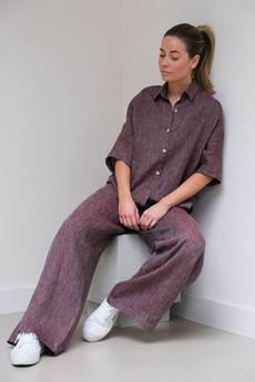 Moise Broek | Linnen Cherise Melange via Sûr Atelier