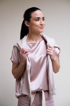 Corinne Top | Zijde Roze from Sûr Atelier