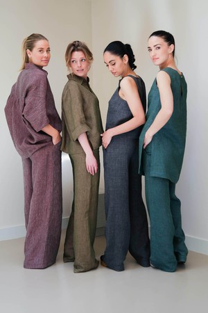 Moise Broek | Linnen Cherise Melange from Sûr Atelier