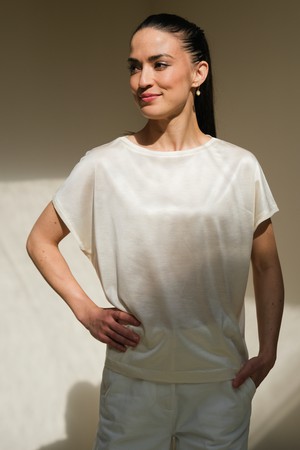 Corinne Top | Zijde Crème from Sûr Atelier