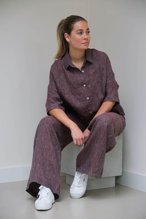 Moise Broek | Linnen Cherise Melange from Sûr Atelier