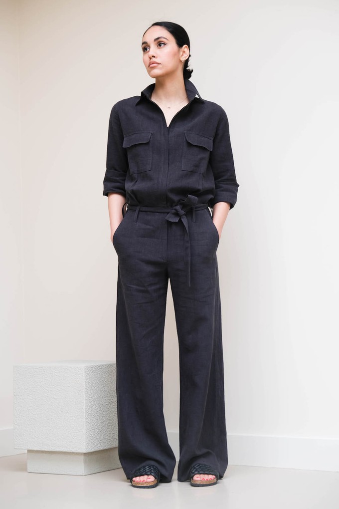 Coco Jumpsuit | Linnen Zwart from Sûr Atelier