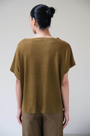 Corinne Top | Linnen Viscose Olijfgroen from Sûr Atelier