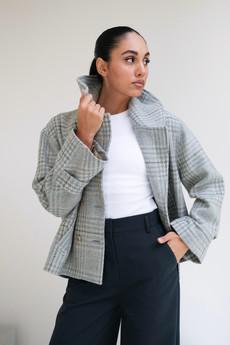 Korte Jas | Ruit Blauw via Sûr Atelier