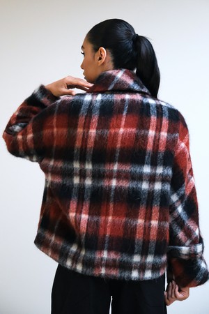 Korte Jas | Ruit Zwart Rood from Sûr Atelier