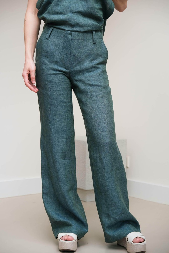 Slow Fashion Broek | Linnen Groen Melange from Sûr Atelier
