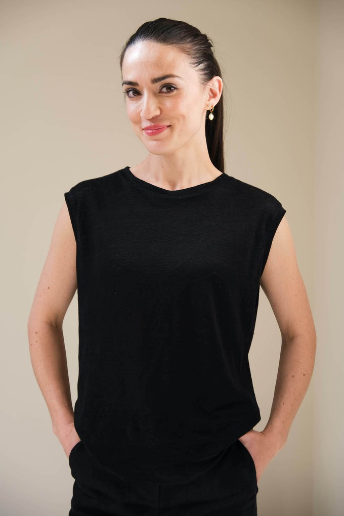 Jill Top | Linnen Viscose Zwart from Sûr Atelier