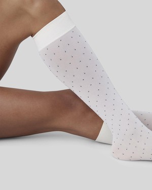 Eira Petite Dots Knee-Highs from Swedish Stockings