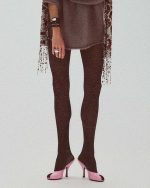 Casey Shimmery Fishnet Tights from Swedish Stockings