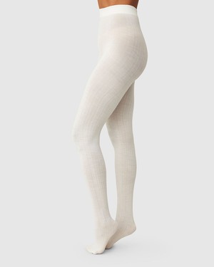 Freja Ribbed Wool Tights from Swedish Stockings