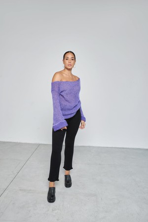 Off Shoulder Sweater with Side Slits - Nina from Tenné