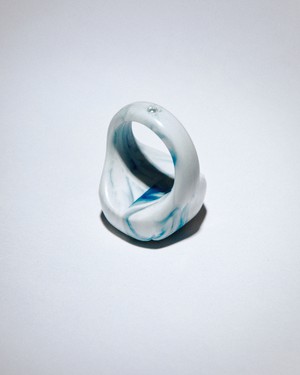 terrible studio*monthly schedule recycled plastic stone ring_blue from terrible studio