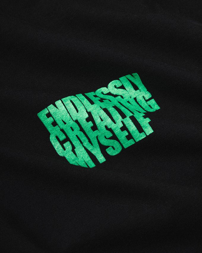 endlessly creating myself organic cotton t-shirt  black from terrible studio