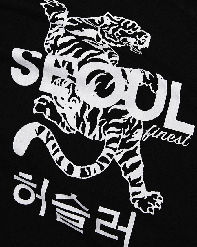 seoul finest hustler organic cotton t-shirt black from terrible studio