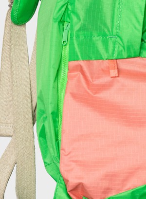 Susan Bijl | The New Foldable Backpack Greenscreen & Coral Large from The Blind Spot