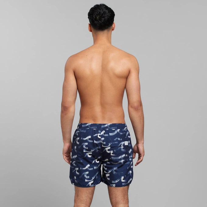 Zwemshorts Sandhamm Brushed Waves Navy from The Blind Spot