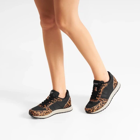 Woden | Ronja Sneakers Cowhair Leopard Black from The Blind Spot