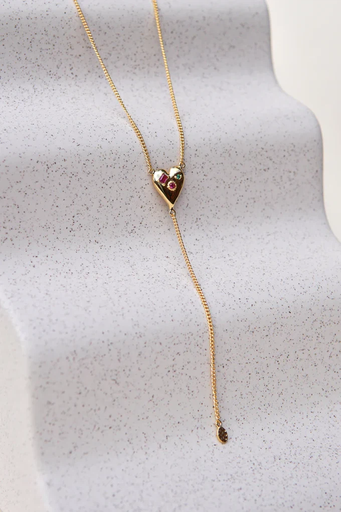 Colorful Heart Ketting Goud (40 cm) from The Blind Spot