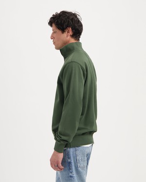 Kuyichi | Sweater Vince Zip Moss Green from The Blind Spot