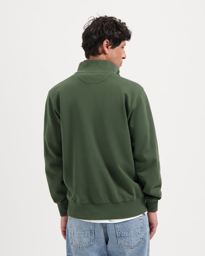 Kuyichi | Sweater Vince Zip Moss Green from The Blind Spot
