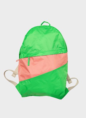 Susan Bijl | The New Foldable Backpack Greenscreen & Coral Large from The Blind Spot