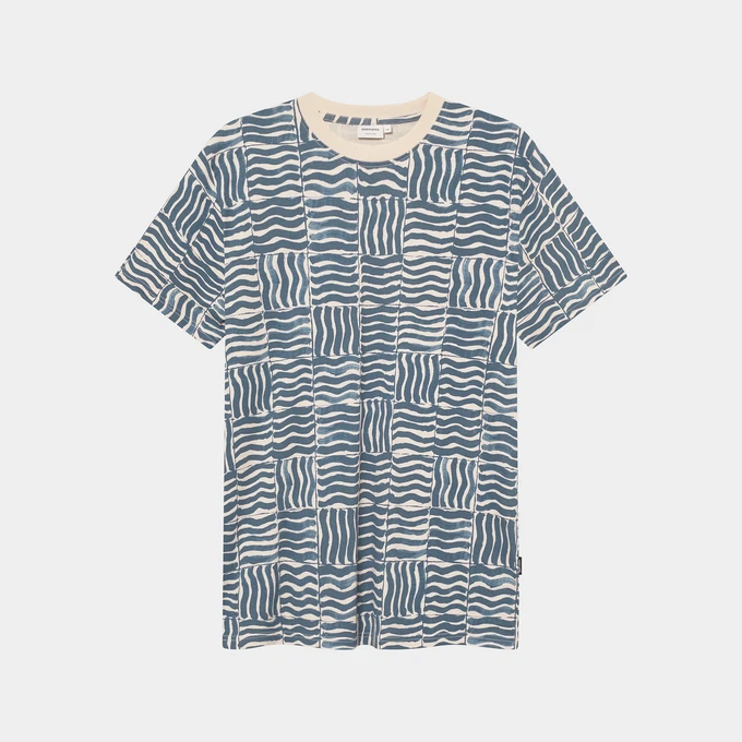 T-Shirt Stockholm Wave Tiles Blue from The Blind Spot