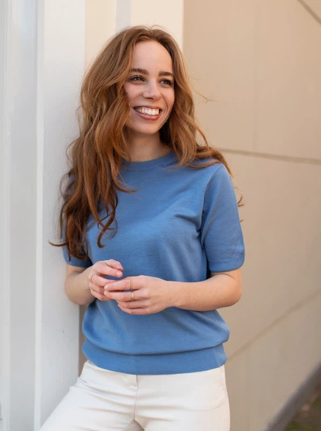 Cipress Knitted Jumper | Mid Blue from The Blind Spot