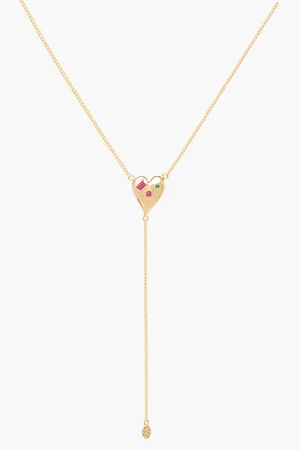 Colorful Heart Ketting Goud (40 cm) from The Blind Spot