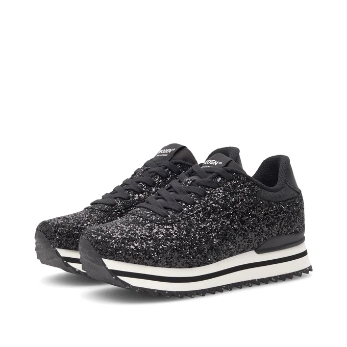 Woden | Ronja Sneakers Plateau Glitter Black from The Blind Spot