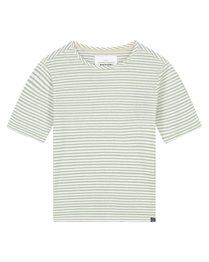 T-shirt Olivia Striped Sage Green from The Blind Spot