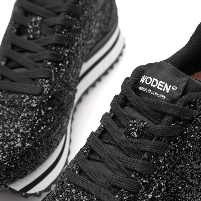 Woden | Ronja Sneakers Plateau Glitter Black from The Blind Spot