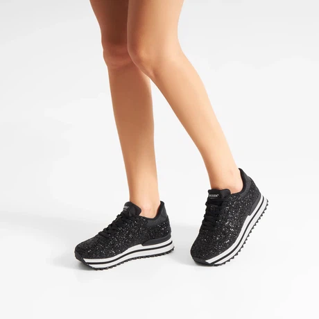 Woden | Ronja Sneakers Plateau Glitter Black from The Blind Spot