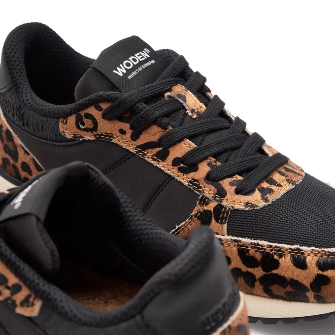 Woden | Ronja Sneakers Cowhair Leopard Black from The Blind Spot