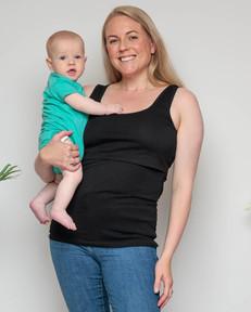 Organic Breastfeeding Vest in Black van The Bshirt