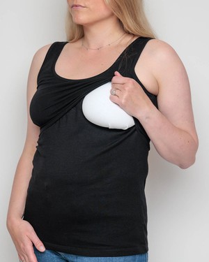 Organic Breastfeeding Vest in Black from The Bshirt
