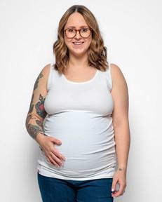 Maternity Vest Top in White Organic Cotton van The Bshirt